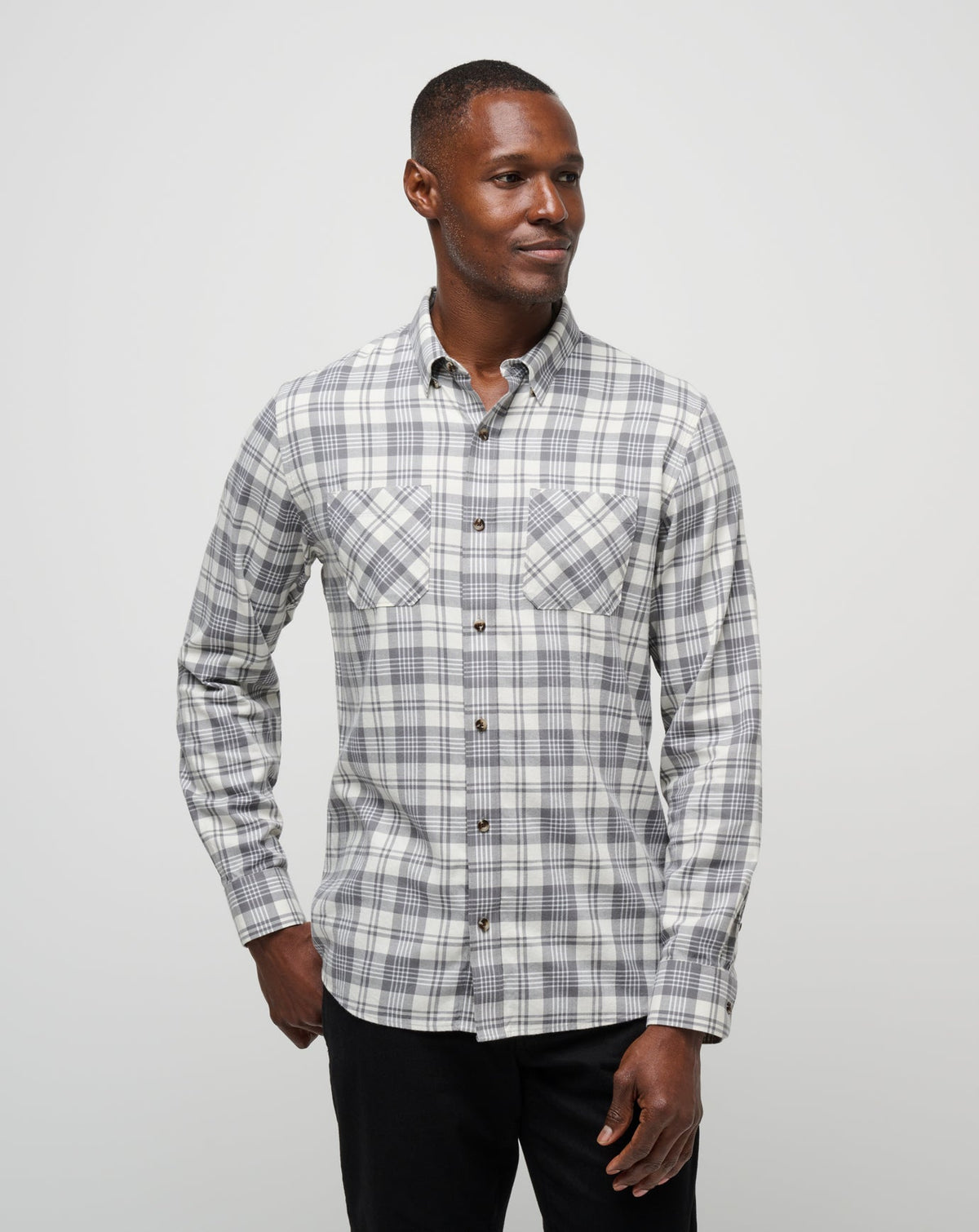 Cloud Flannel Plaid Button-Up Vanilla Ice/Quiet Shade | Travis Mathew