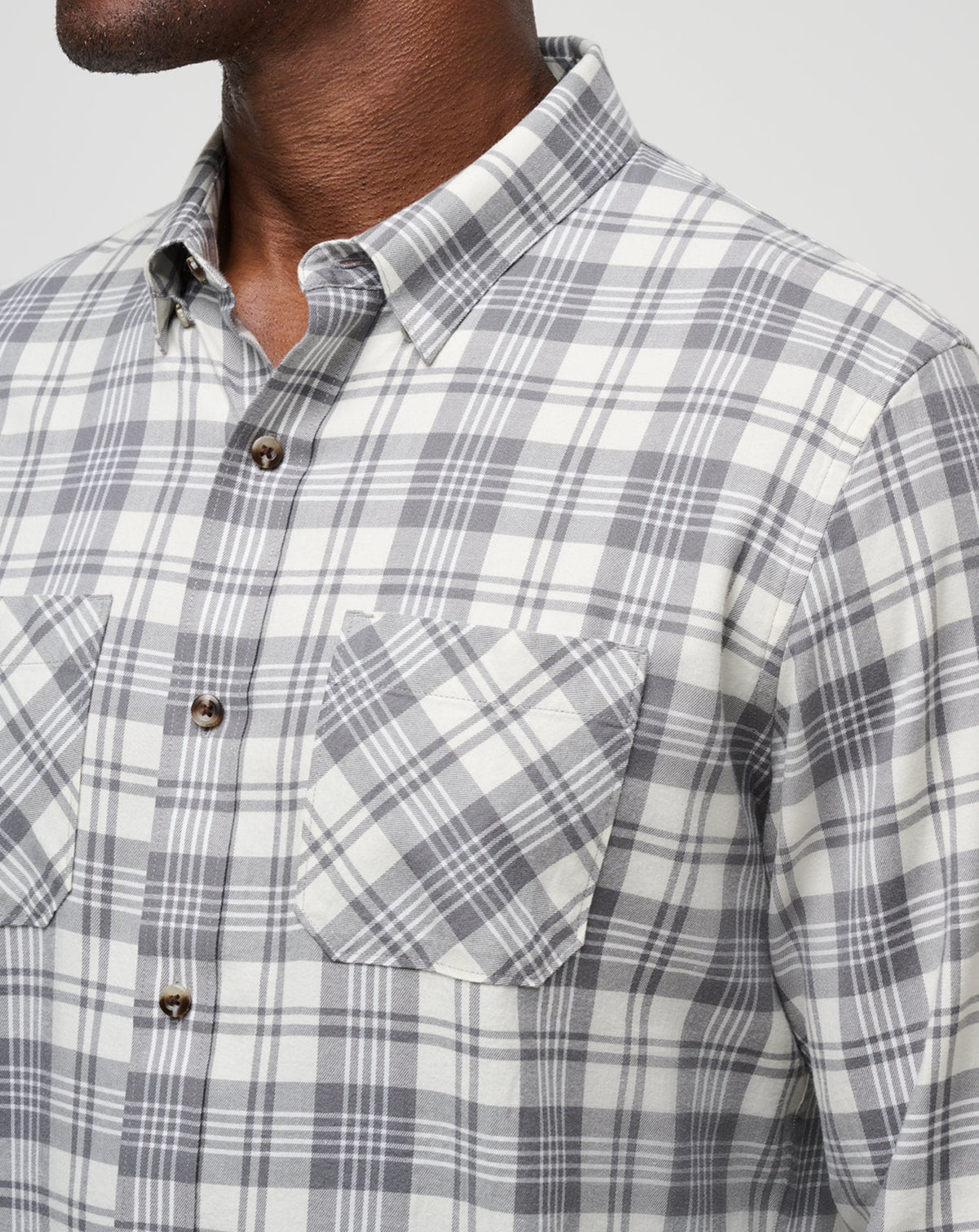 Cloud Flannel Plaid Button-Up Vanilla Ice/Quiet Shade | Travis Mathew