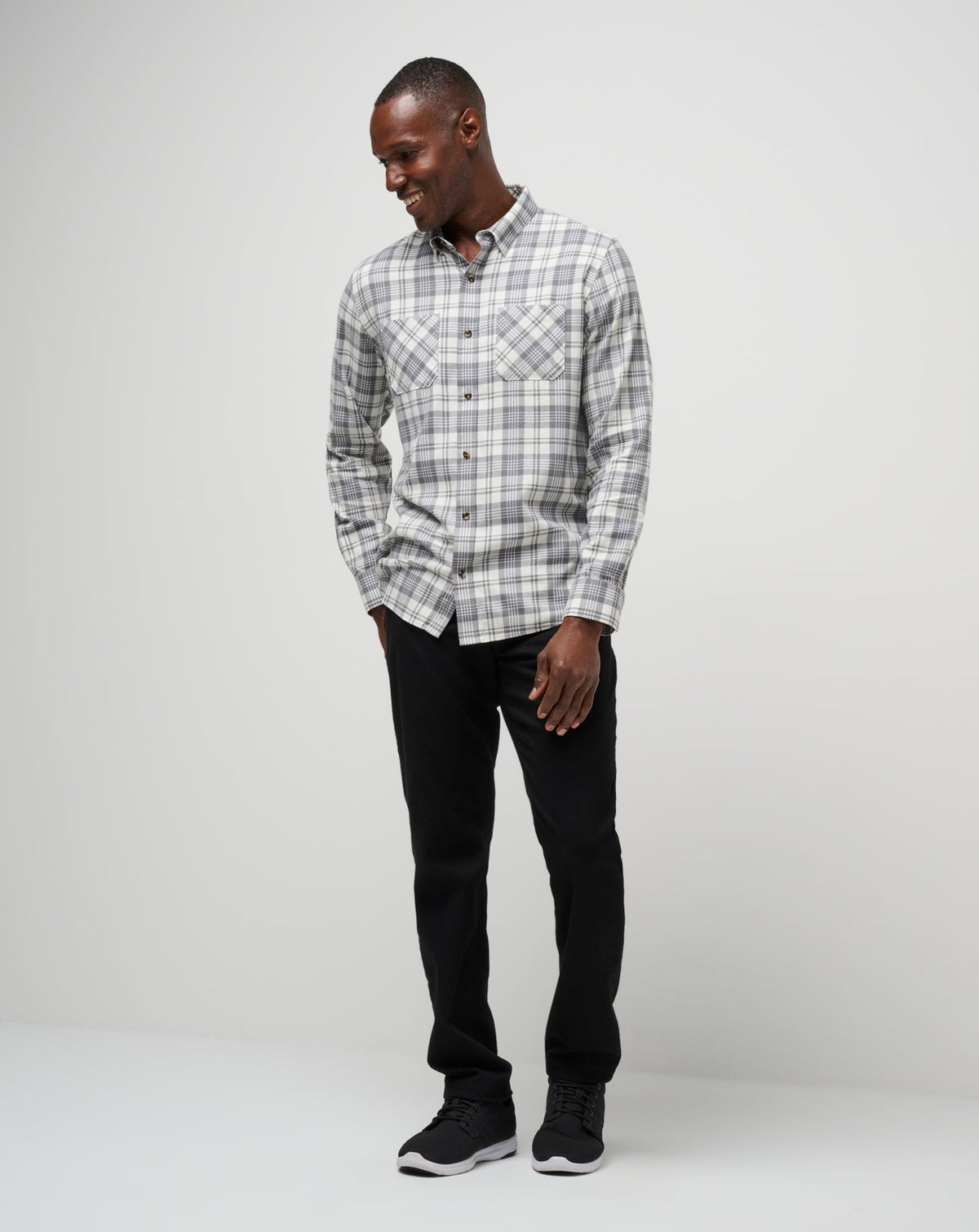 Cloud Flannel Plaid Button-Up Vanilla Ice/Quiet Shade | Travis Mathew