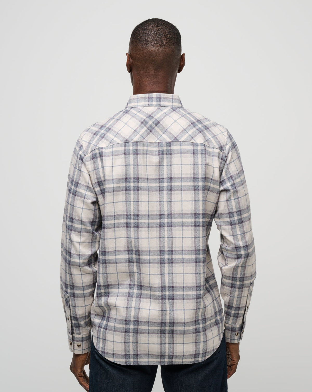 Cloud Flannel Plaid Button-Up Oxford Tan/Plum | Travis Mathew