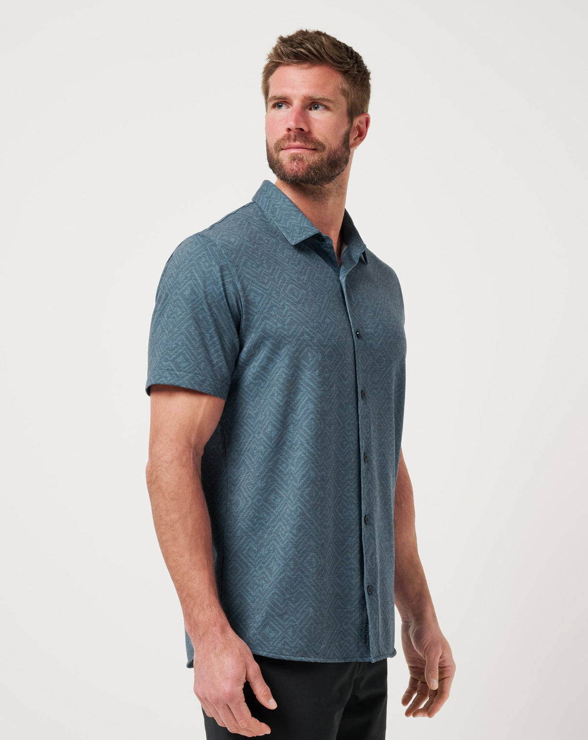 Knit Featherweight Night Button-Up Mood Indigo/Vintage Indigo | Travis Mathew