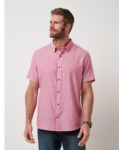 Early Check In Button-Up Heather Rose Wine | Travis Mathew