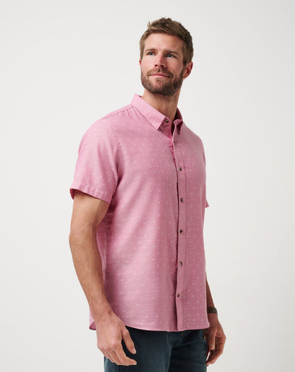 Early Check In Button-Up Heather Rose Wine | Travis Mathew
