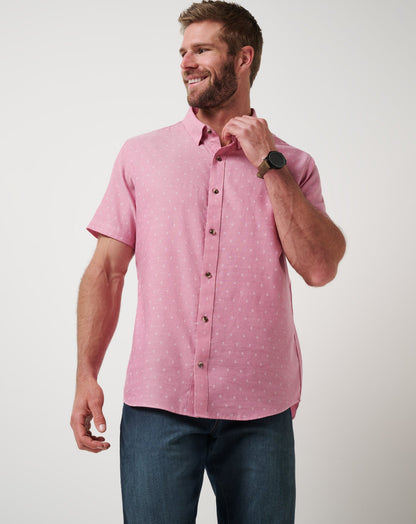 Early Check In Button-Up Heather Rose Wine | Travis Mathew