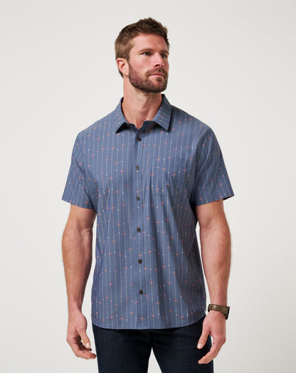 Deco Button-Up Heather Mood Indigo | Travis Mathew