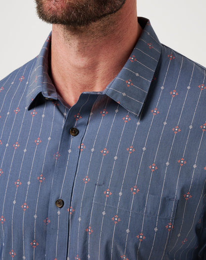 Deco Button-Up Heather Mood Indigo | Travis Mathew