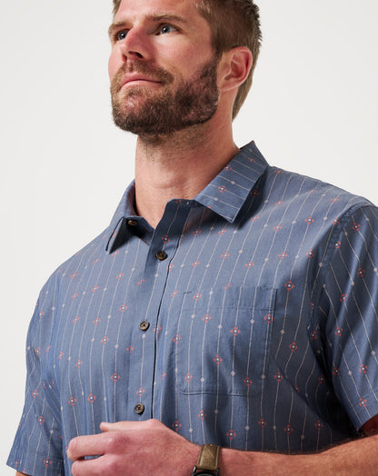 Deco Button-Up Heather Mood Indigo | Travis Mathew