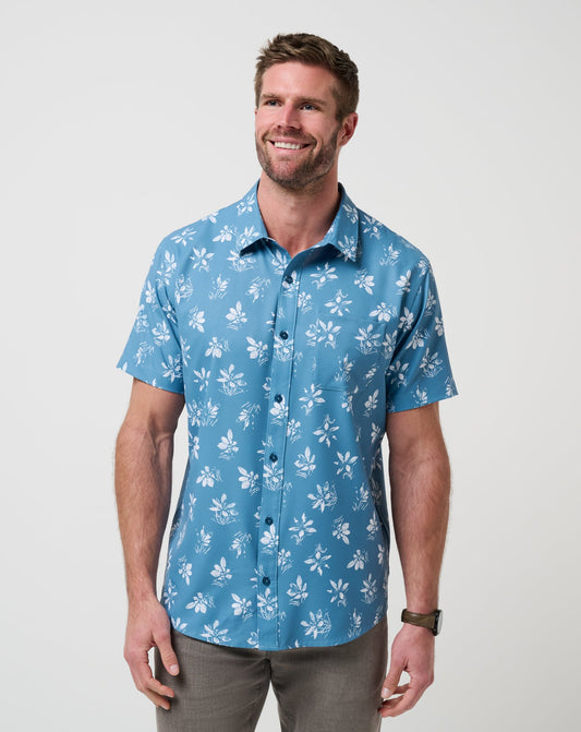 Techwoven Seamate Button-Up Captains Blue | Travis Mathew