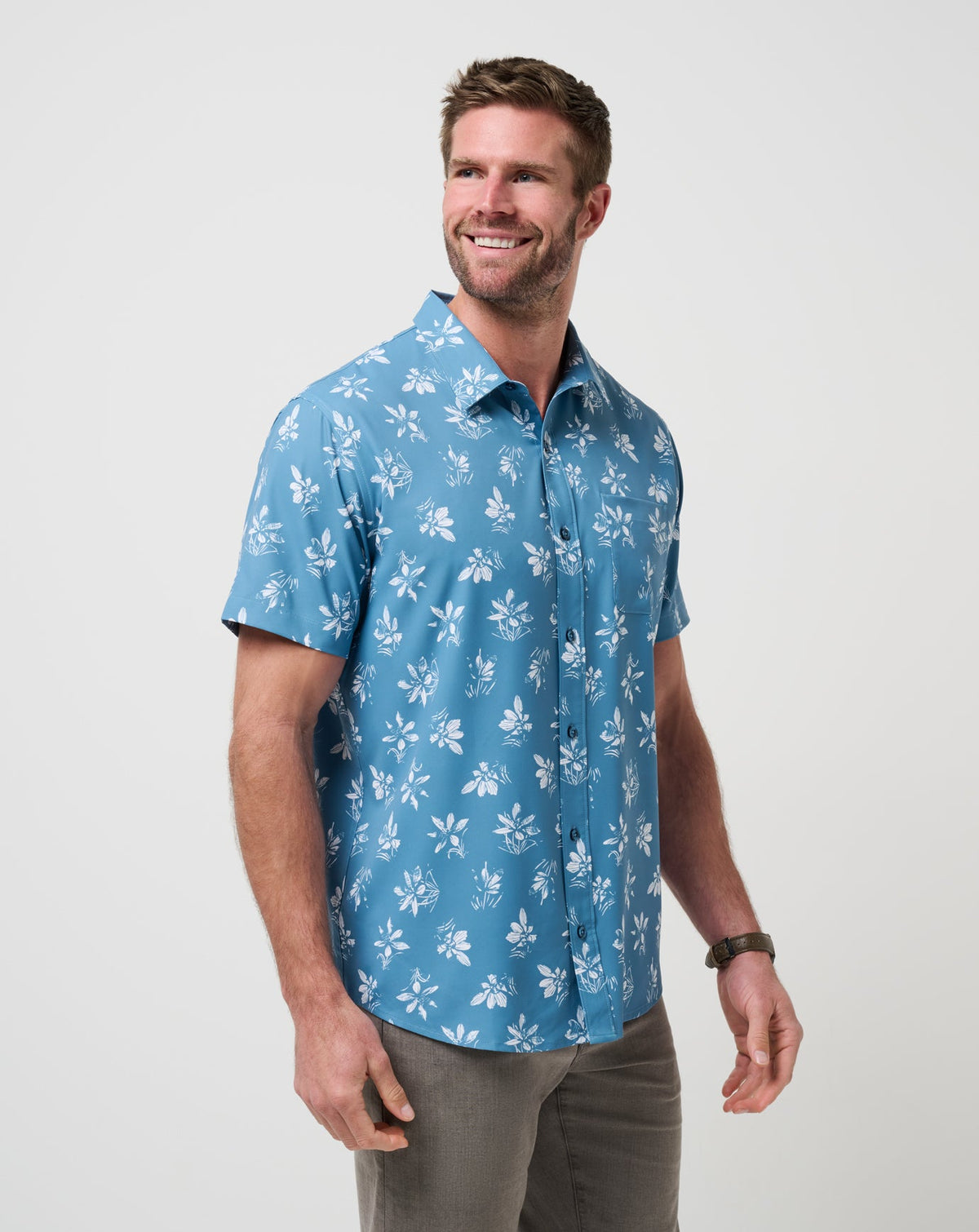 Techwoven Seamate Button-Up Captains Blue | Travis Mathew
