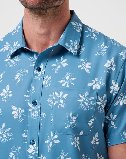 Techwoven Seamate Button-Up Captains Blue | Travis Mathew