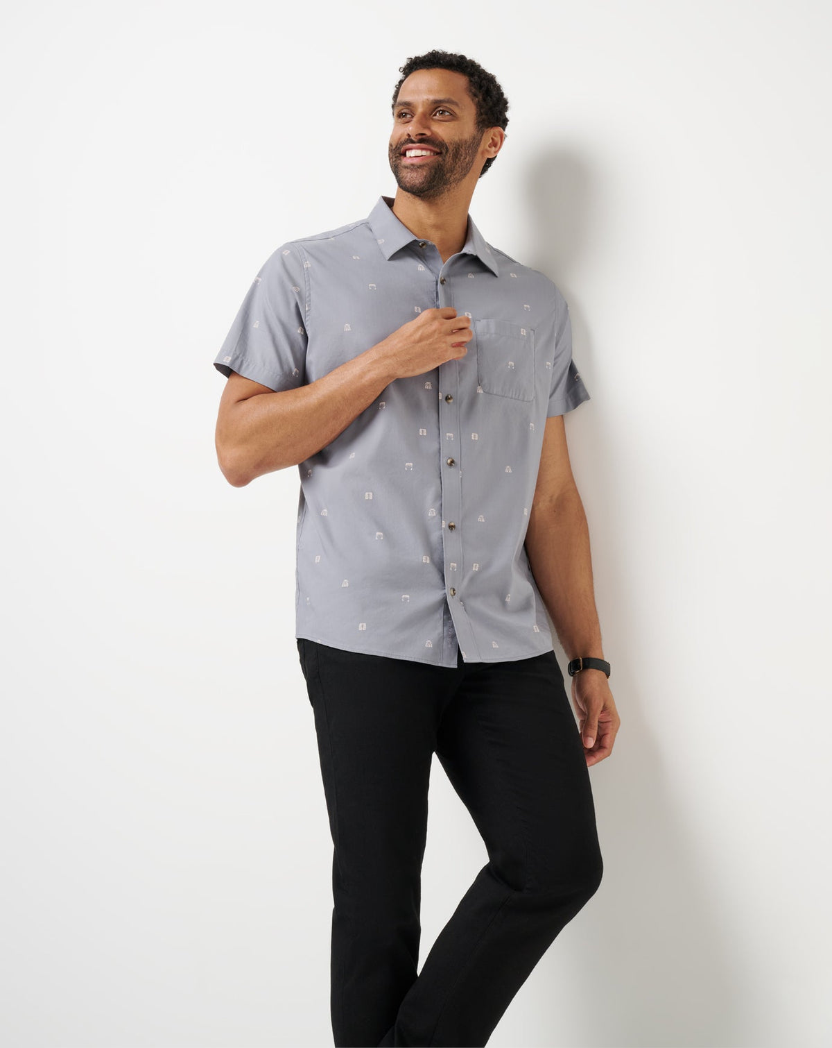 French Riviera Button-Up Quiet Shade | Travis Mathew