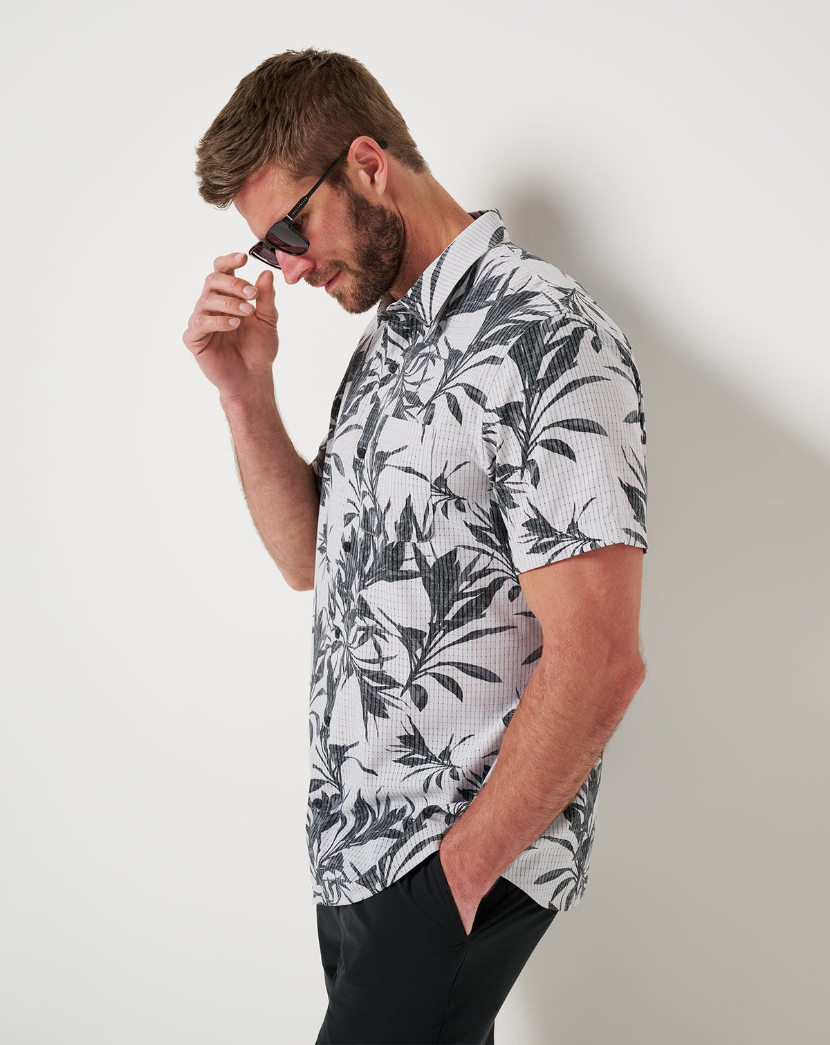 Light Map Button-Up Micro Chip | Travis Mathew