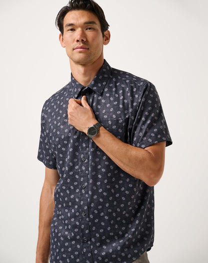 Techwoven Grey Wind Button-Up Heather Black | Travis Mathew