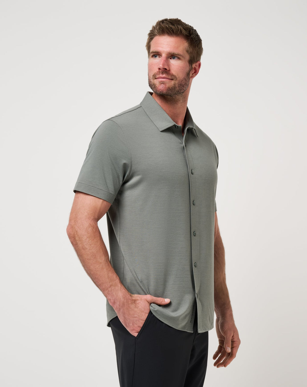 The Heater Button-Up Dark Olive | Travis Mathew