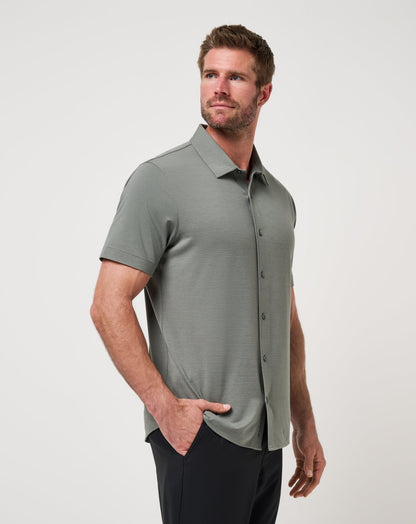 The Heater Button-Up Dark Olive | Travis Mathew