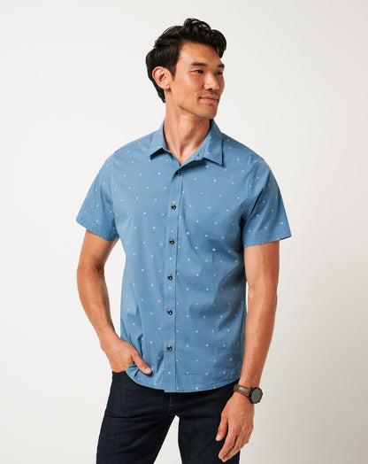 Per Aspera Button-Up Captains Blue | Travis Mathew