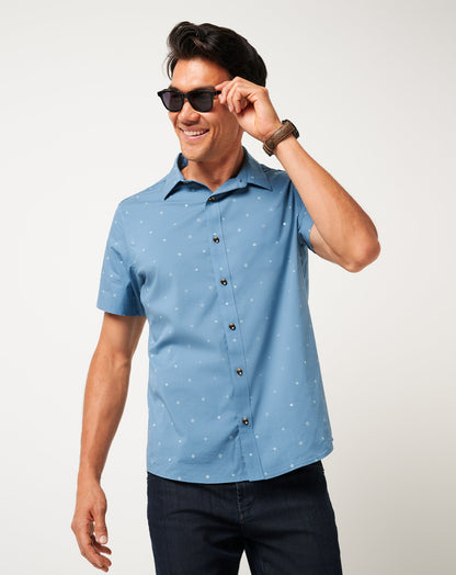Per Aspera Button-Up Captains Blue | Travis Mathew