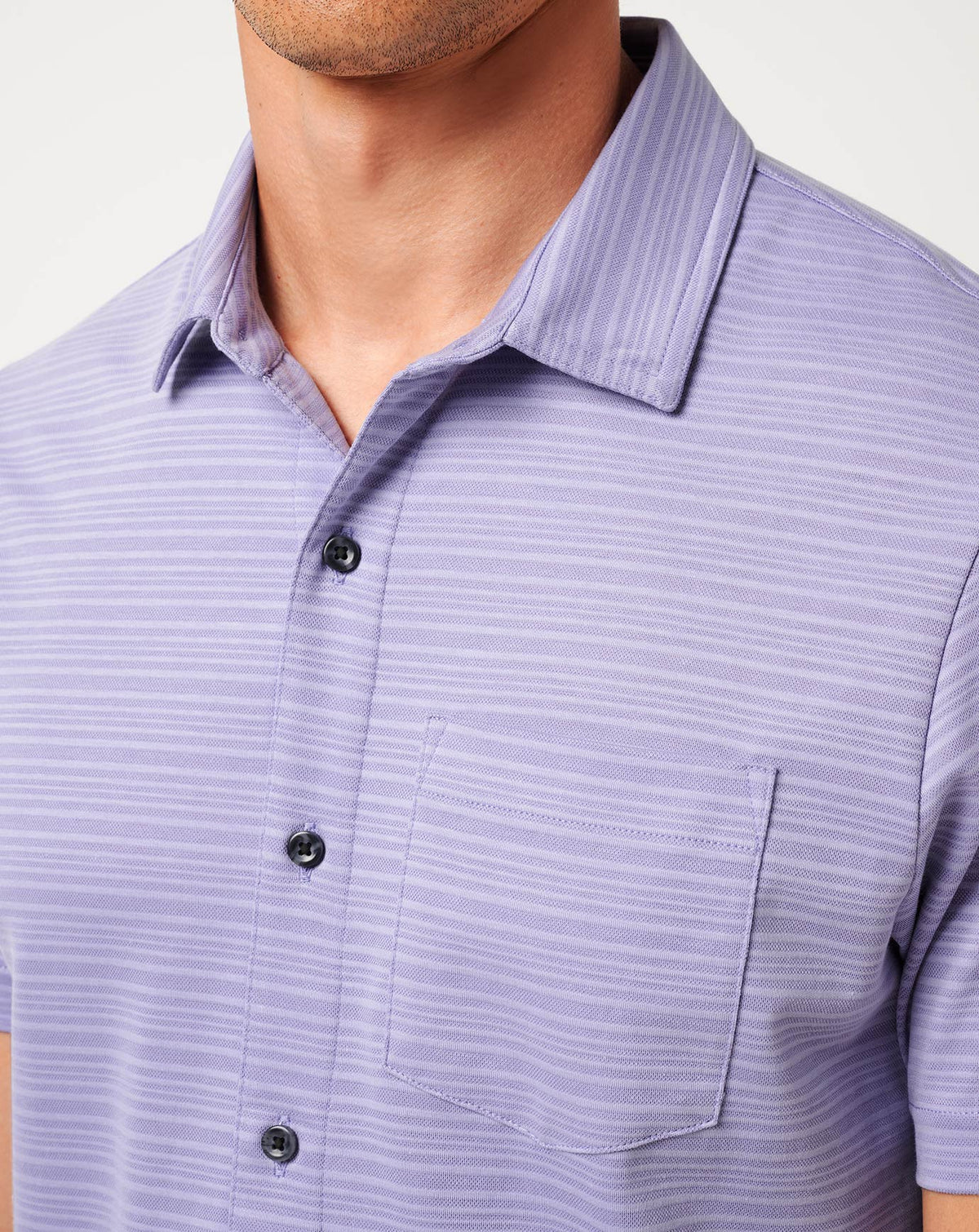 Knit Trip To The City Button-Up Heather Violet Storm | Travis Mathew