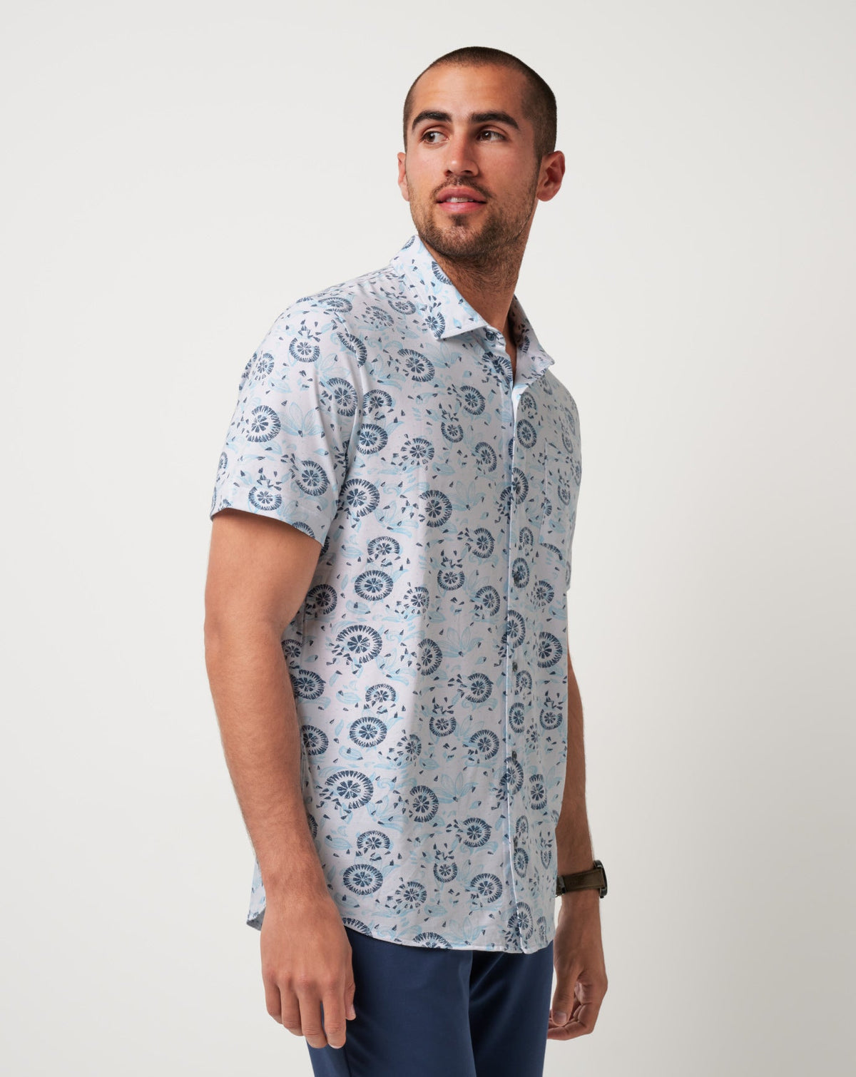 Knit Flourish Button-Up White | Travis Mathew