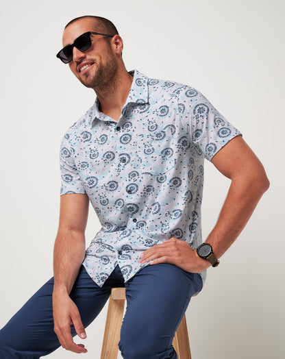 Knit Flourish Button-Up White | Travis Mathew