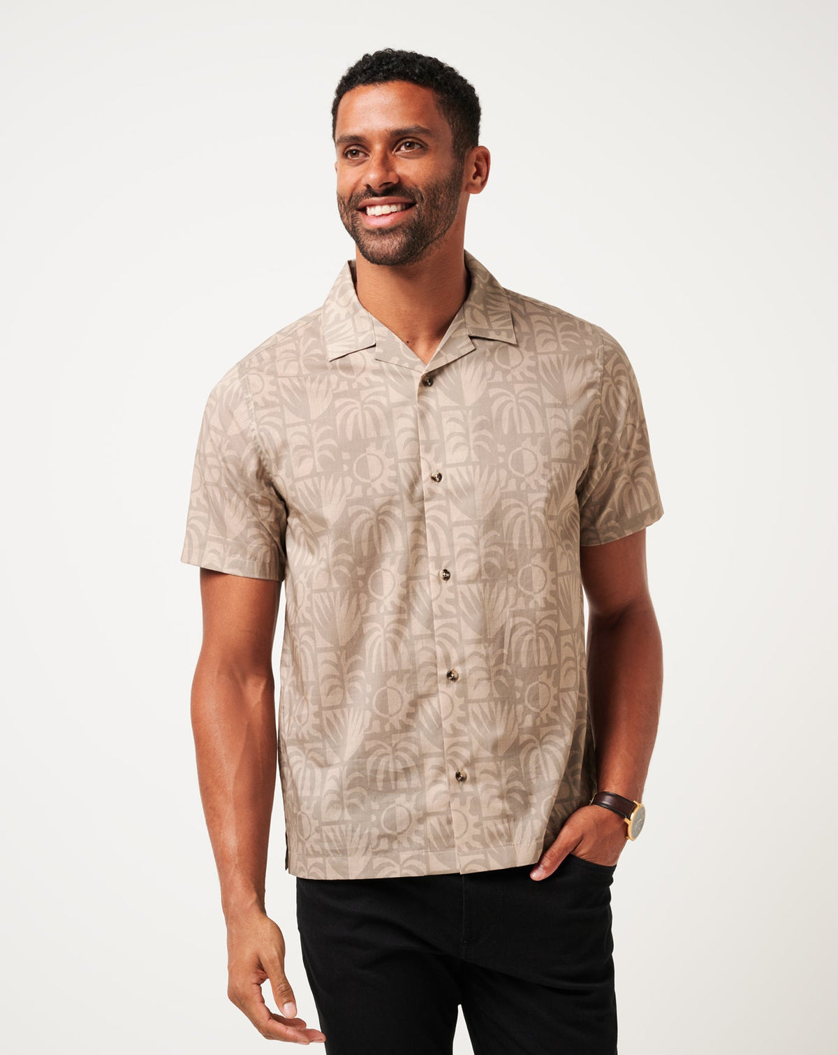 Desert Sun Button-Up Italian Sand | Travis Mathew