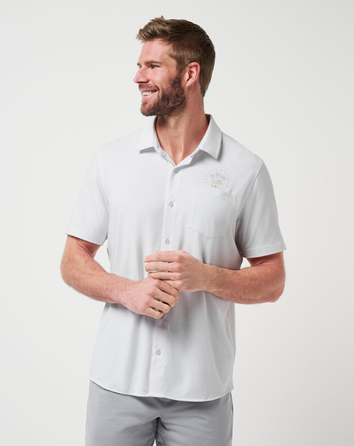 Poolside Pitcher Button-Up White | Travis Mathew