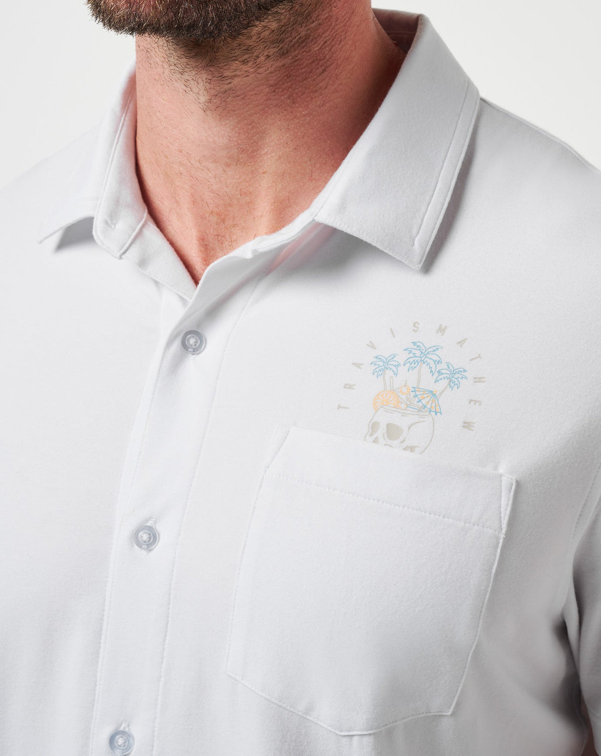 Poolside Pitcher Button-Up White | Travis Mathew