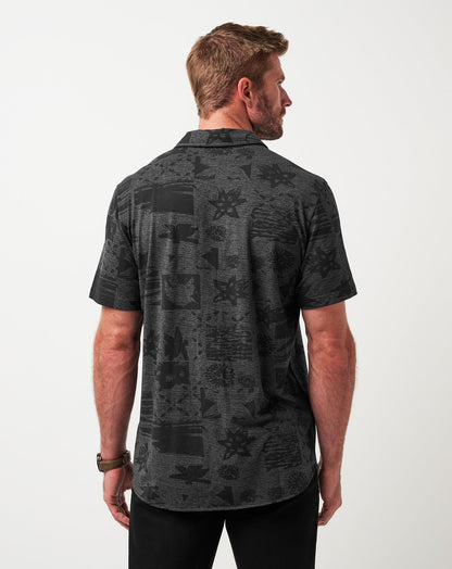 Knit Gravitation Button-Up Black | Travis Mathew