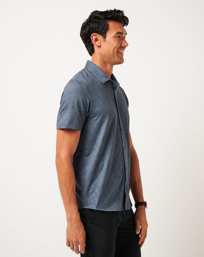 Knit Featherweight Tides Button-Up Mood Indigo/Vintage Indigo | Travis Mathew