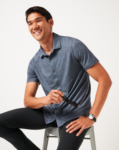 Knit Featherweight Tides Button-Up Mood Indigo/Vintage Indigo | Travis Mathew