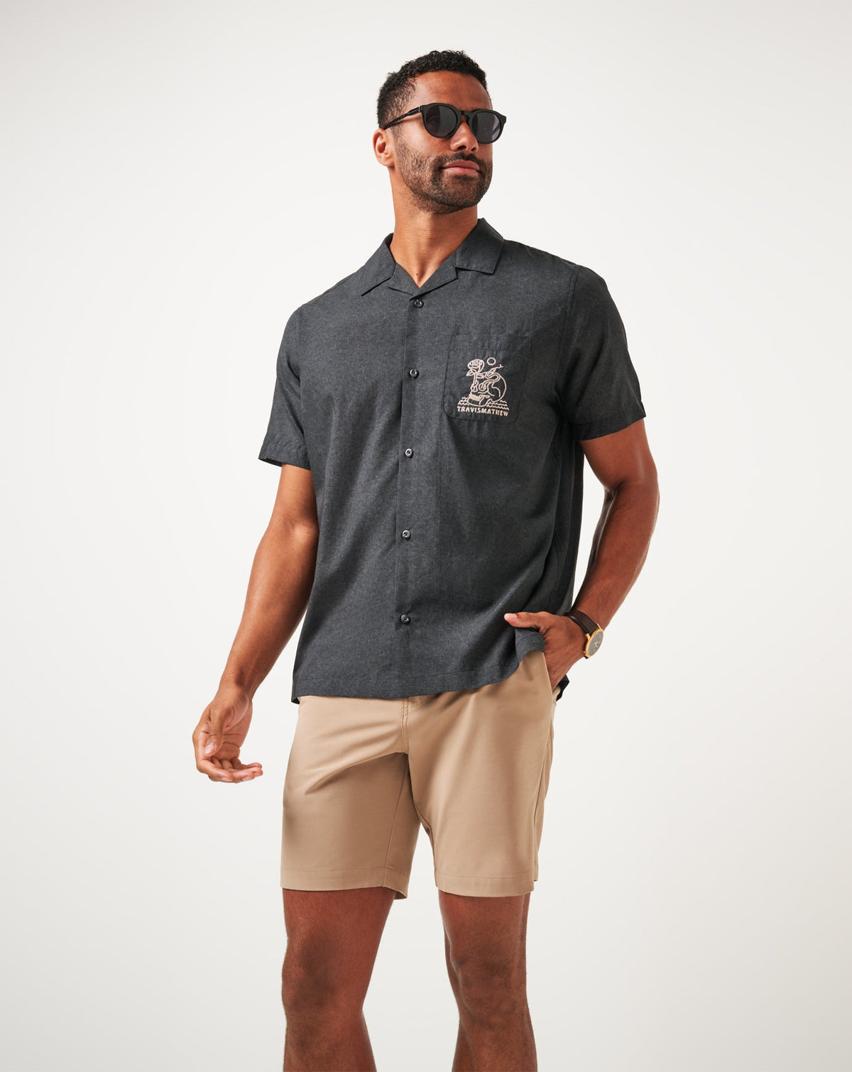 Lost Cave Button-Up Heather Black | Travis Mathew