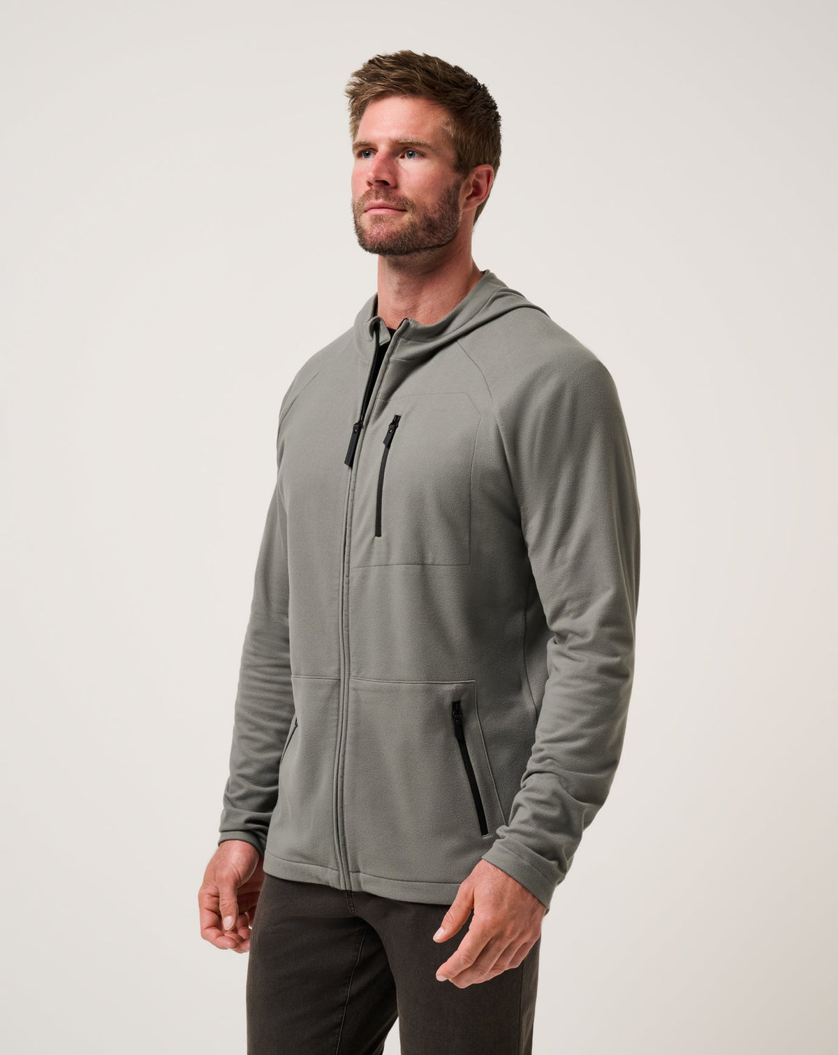 Quest Polar Full Zip Jacket Dark Olive | Travis Mathew