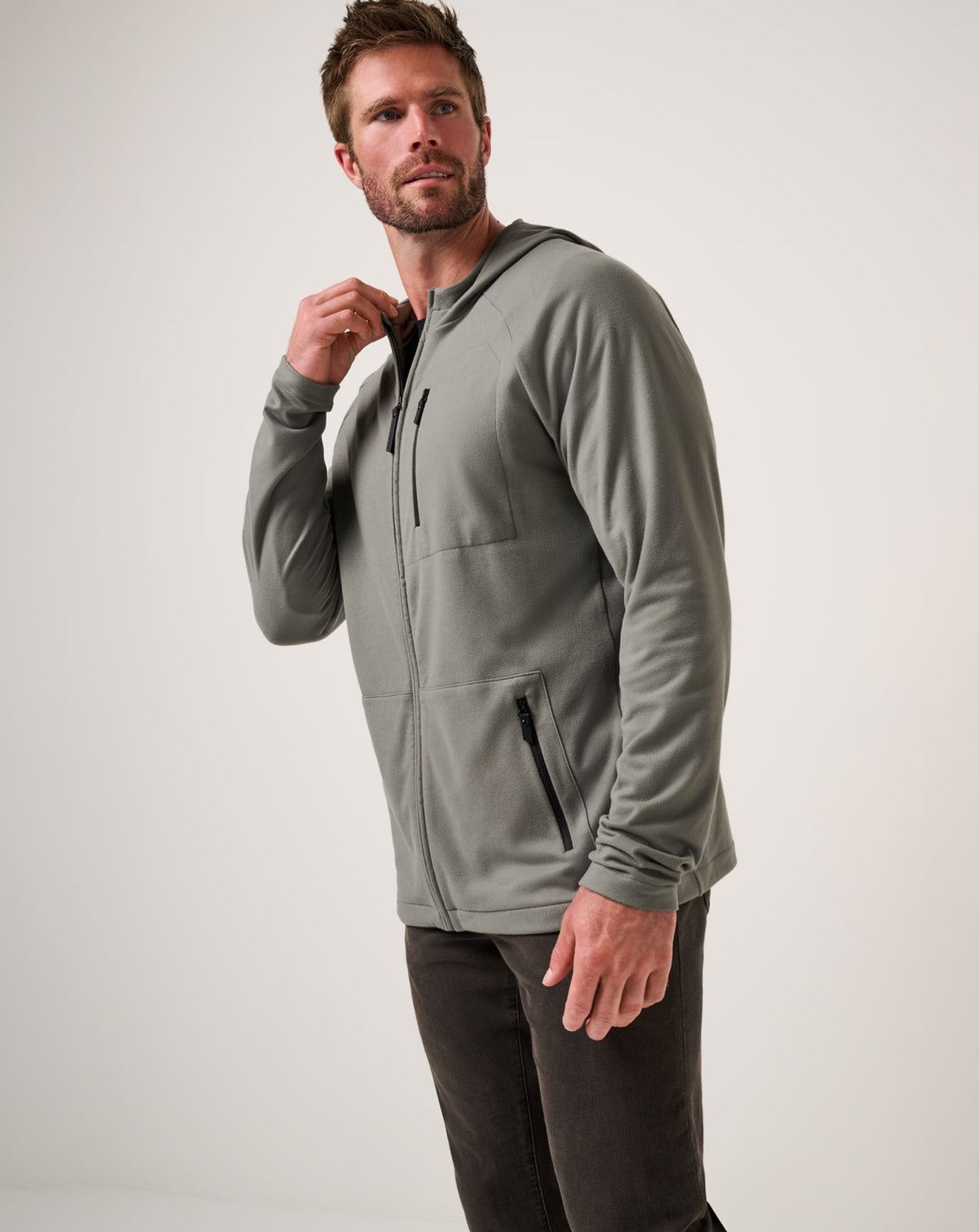 Quest Polar Full Zip Jacket Dark Olive | Travis Mathew
