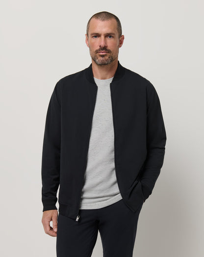 Stretchknit Bomber Jacket Black | Travis Mathew