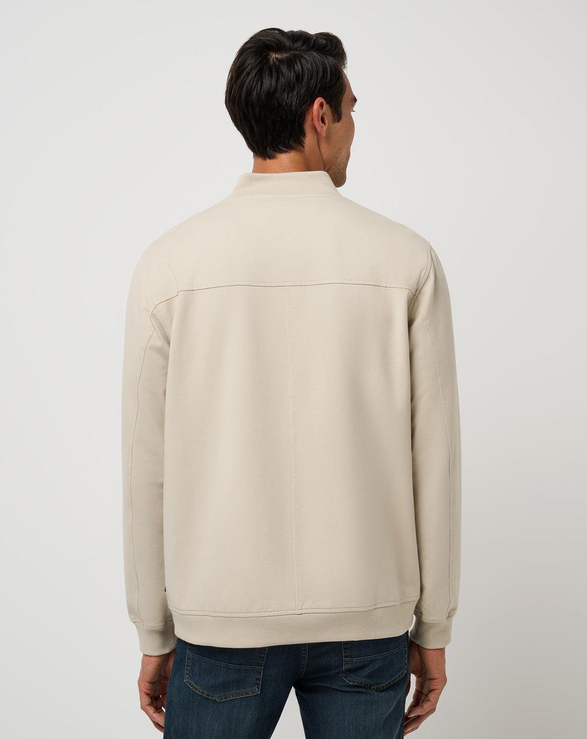 Stretchknit Bomber Jacket Italian Sand | Travis Mathew