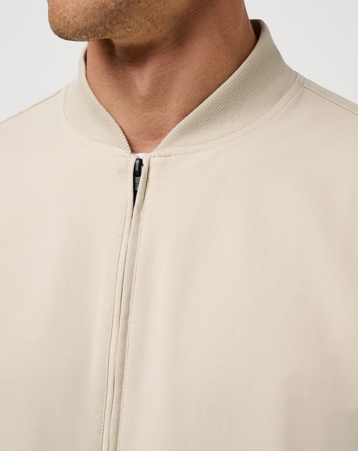 Stretchknit Bomber Jacket Italian Sand | Travis Mathew
