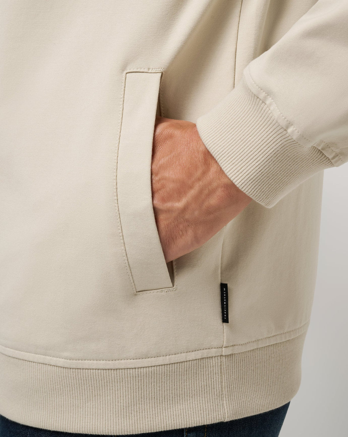 Stretchknit Bomber Jacket Italian Sand | Travis Mathew