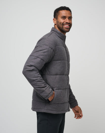 Climate Drop Jacket Heather Black | Travis Mathew