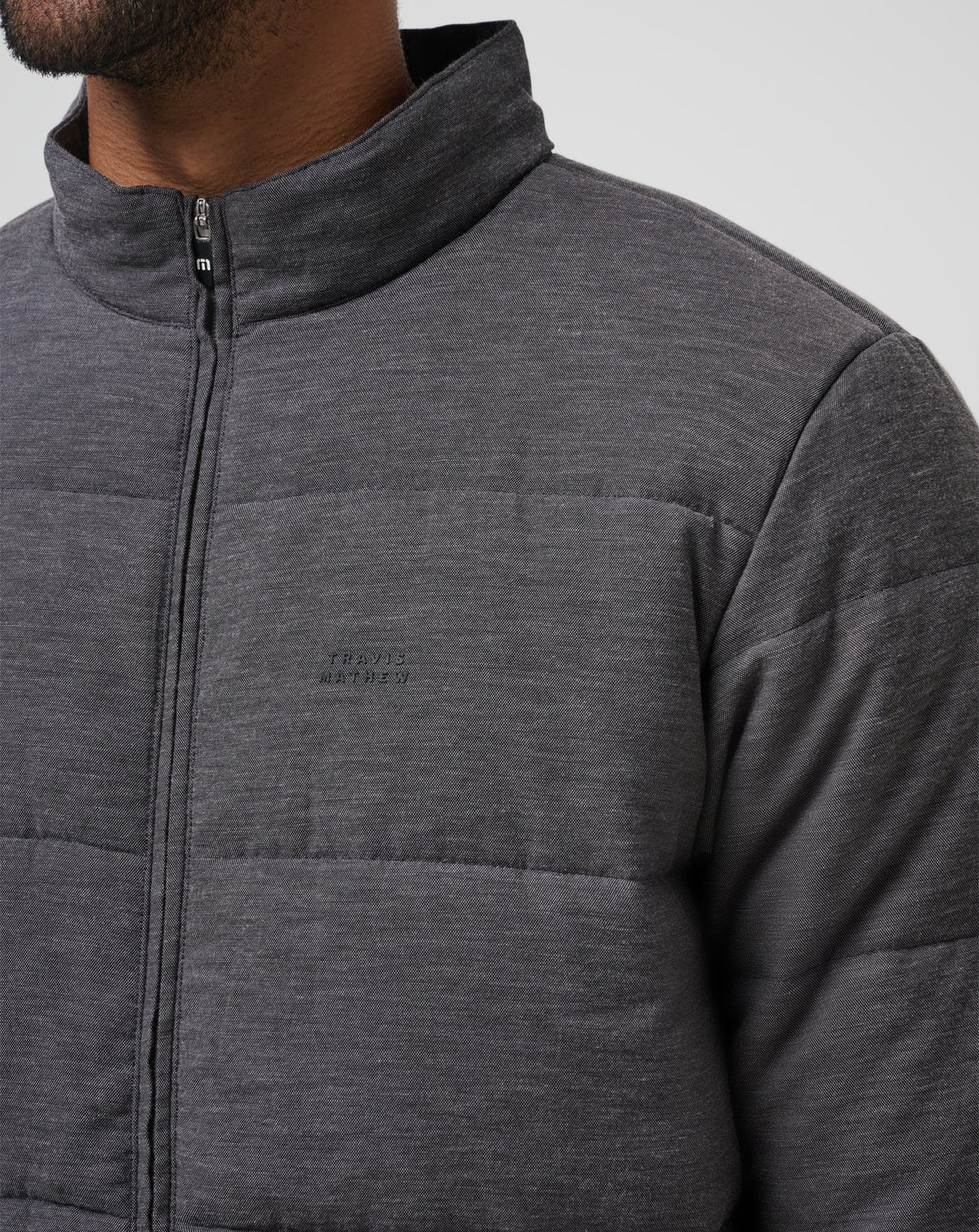 Climate Drop Jacket Heather Black | Travis Mathew