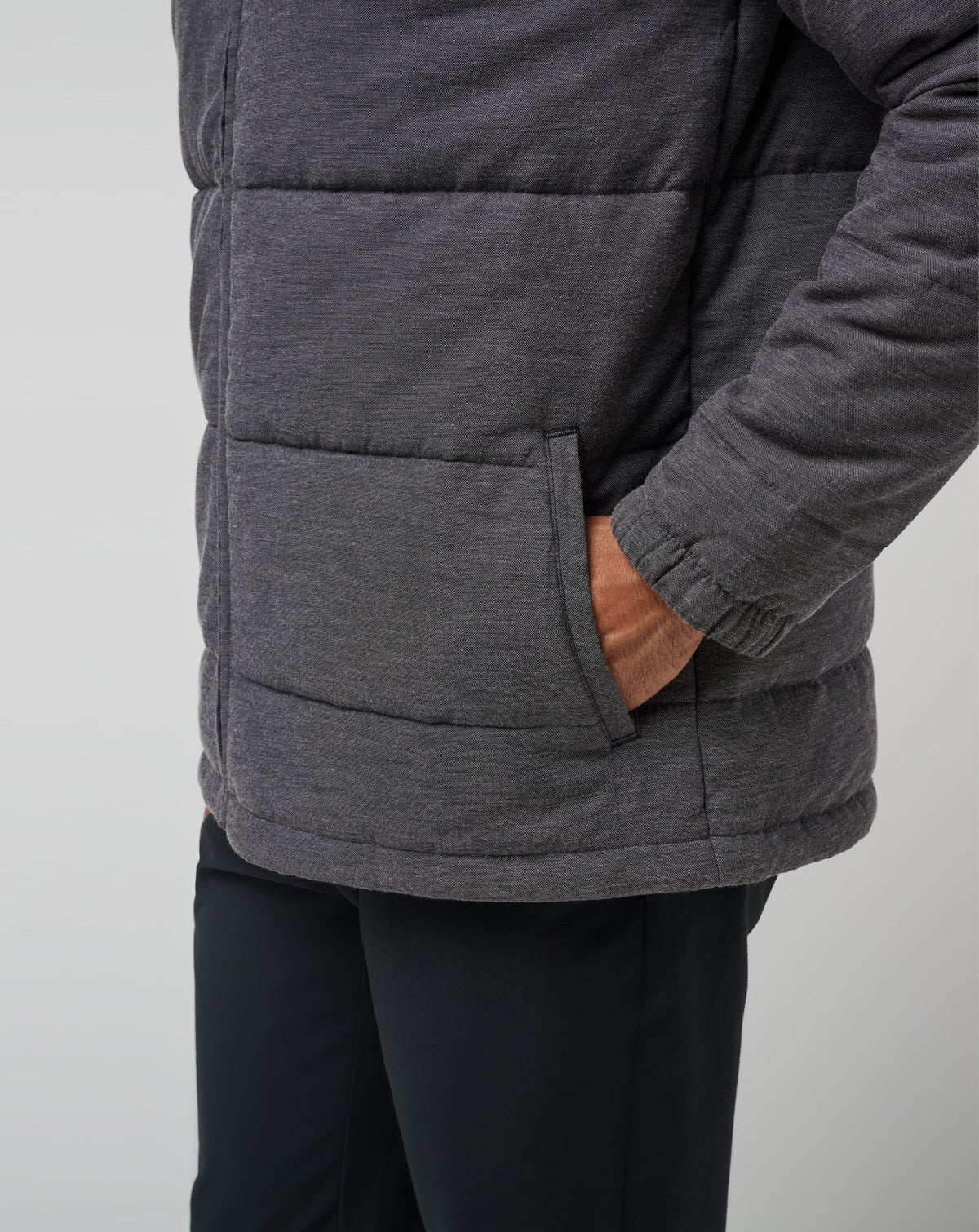 Climate Drop Jacket Heather Black | Travis Mathew