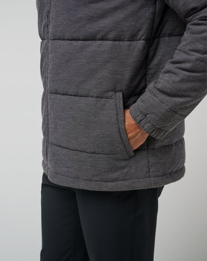 Climate Drop Jacket Heather Black | Travis Mathew