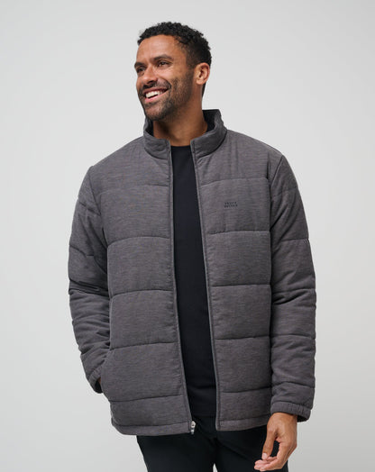 Climate Drop Jacket Heather Black | Travis Mathew