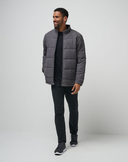 Climate Drop Jacket Heather Black | Travis Mathew