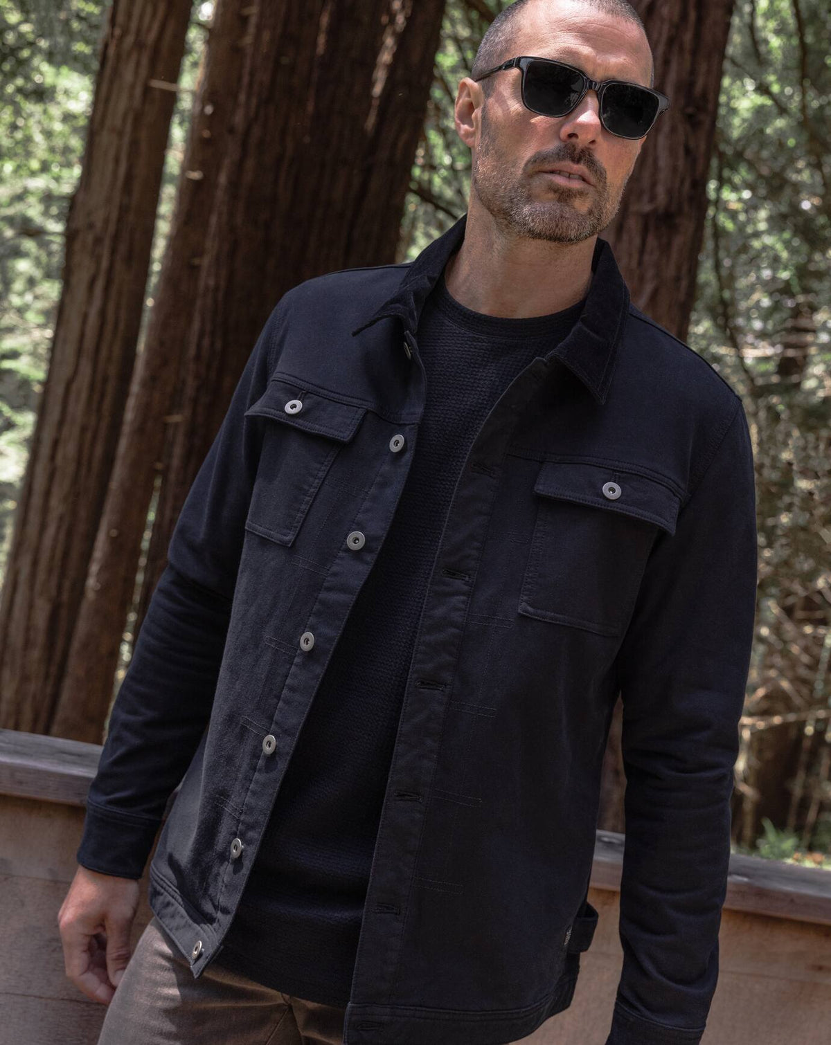 Cloud Denim Cord Jacket Black | Travis Mathew
