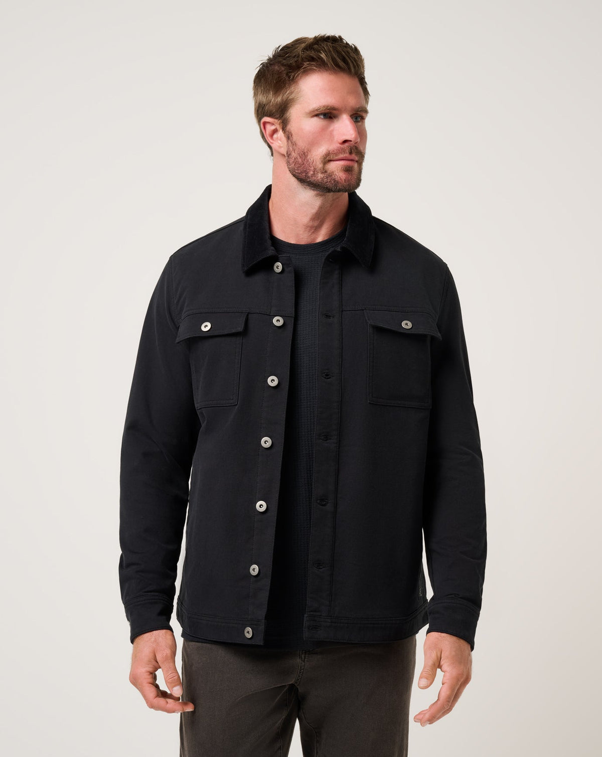 Cloud Denim Cord Jacket Black | Travis Mathew