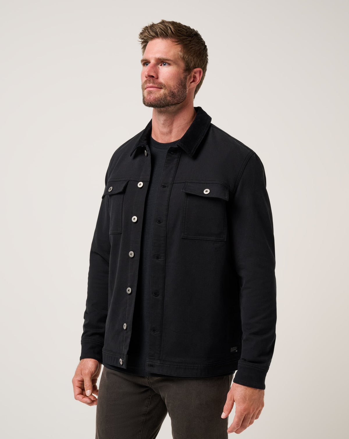 Cloud Denim Cord Jacket Black | Travis Mathew