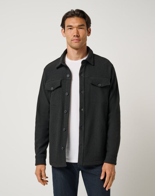 Are We There Yet Shirt Jacket Black | Travis Mathew
