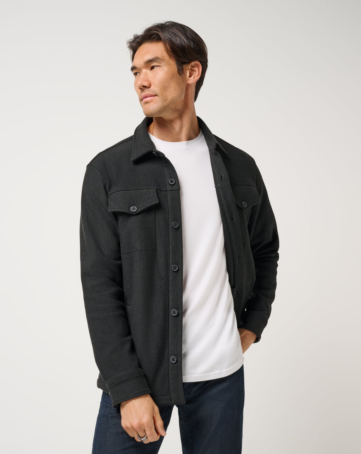 Are We There Yet Shirt Jacket Black | Travis Mathew