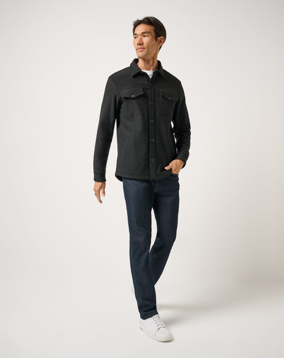 Are We There Yet Shirt Jacket Black | Travis Mathew