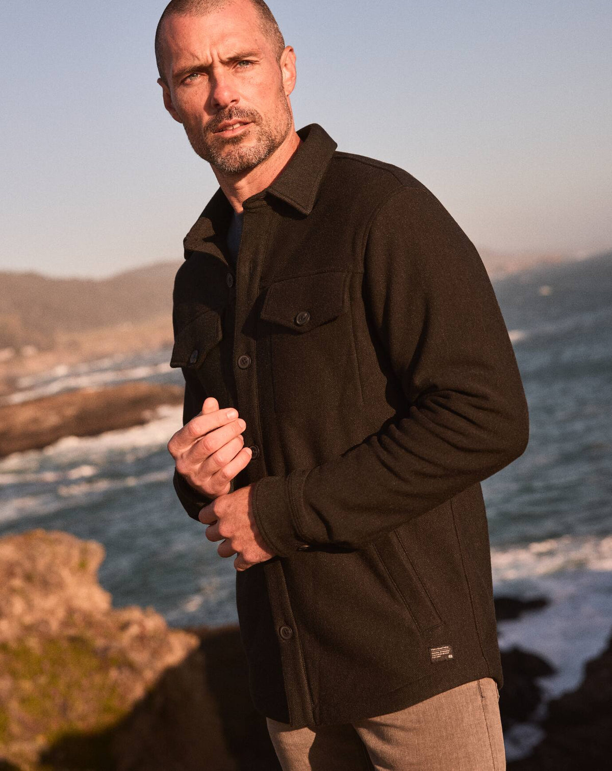 Are We There Yet Shirt Jacket Black | Travis Mathew